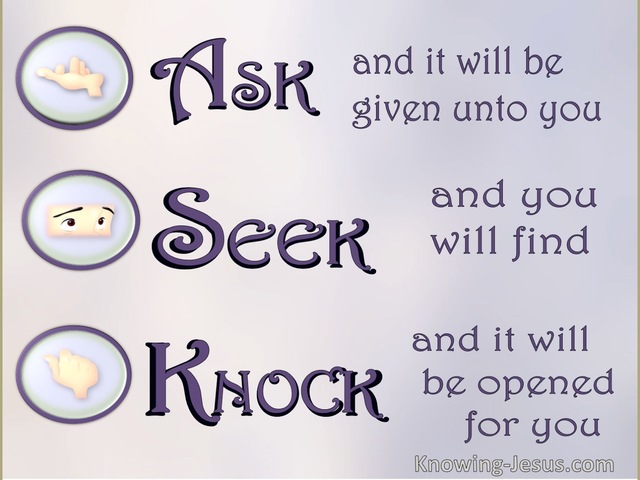 Matthew 7:7 Ask, Seek, Knock (purple)